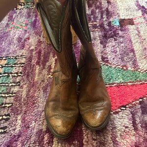 Brown Leather wrangler  Cowboy Boots